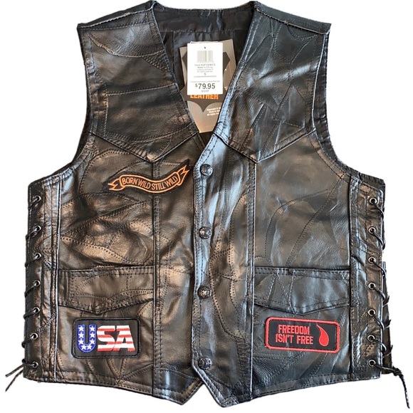 Diamond Plate Jackets & Blazers - NWT Genuine Leather Biker Vest